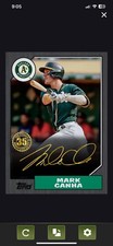 2022 Topps Bunt DIGITAL 1987 Black Signature Mark Canha Iconic 287cc