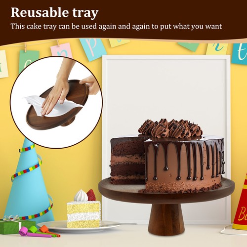 Wood Vintage Footed Cake Stand Pedestal Multifunctional Dessert Display Stand` - Picture 2 of 12