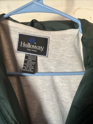 Giacca a vento vintage Holloway piccola foderata con zip frontale tasca con cerniera nera - Foto 2 di 5