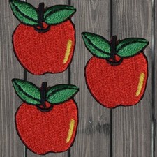 Mini Apple Embroidered Patch   3-Pack   Iron On