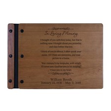 Custom Engraved Memorial Funeral Guestbook 12.375 x8.5in - In Loving Memory