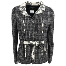 Chanel Single Breasted Jacket Black 06P #36 114446