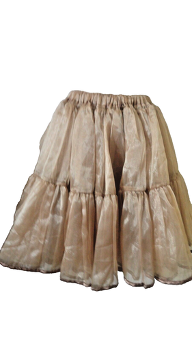 ROCK & ROLL UNDERSKIRT FULL ELASTIC WAIST 2 TIER 2 LAYER MUSTARD/GOLD 10-18 - Picture 2 of 7