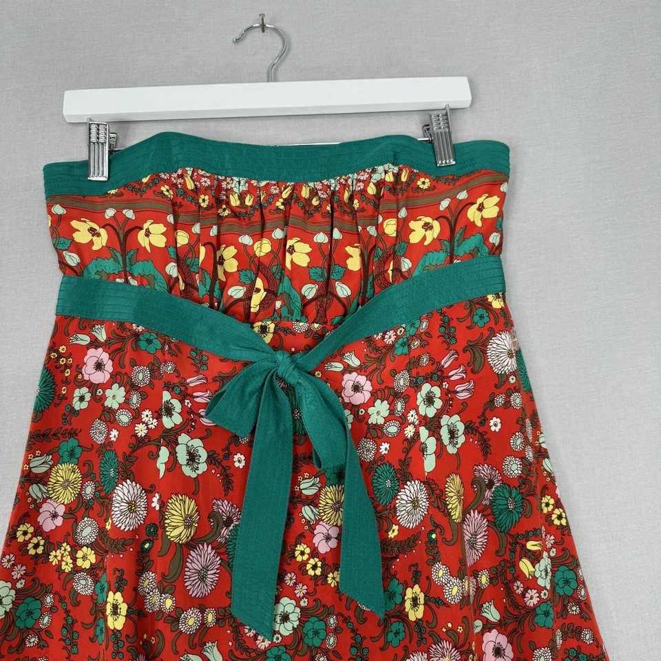 Vestido para mujer Plenty By Tracy Reese 8 rojo seda floral sin tirantes retro cottagecore Foto 2 de 4