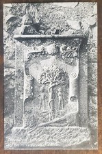 Carved Stone Dryburgh Abbey Scotland, Adam and Eve in The Garden Eden Postcard