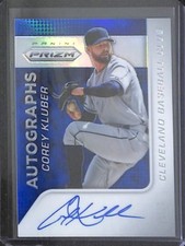 2015 Panini Prizm Blue Prizm Autograph #19 Corey Kluber No 16 of 75