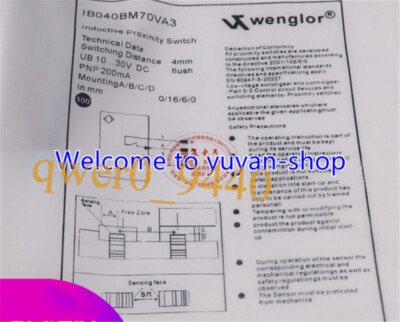 1PCS NEW FOR Wenglor IB040BM70VA3 Inductive Proximity Switch Sensor  #W6