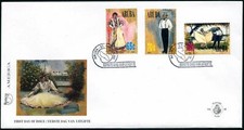 Aruba 134-136 FDC. UPAEP-1996.National Dress wear.