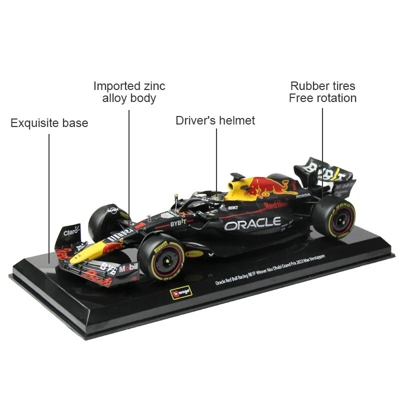 F1 1:24 Scale Max Verstappen Red Bull Racing RB19 Diecast Car