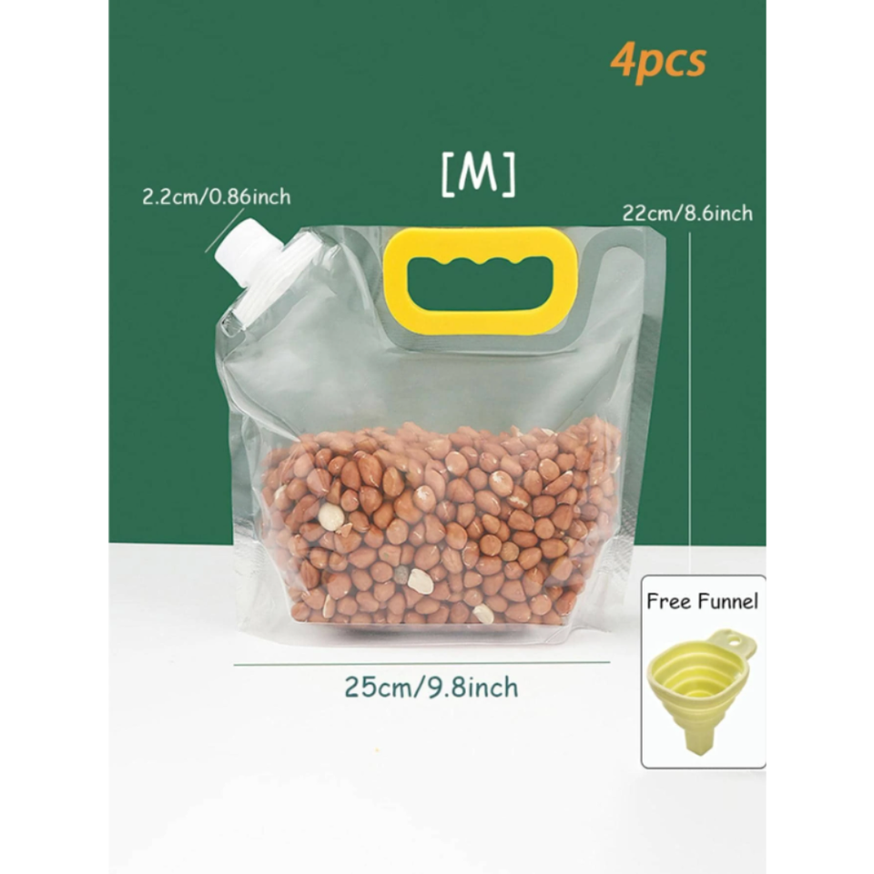 4Pcs Plastic Food Storage Bag Minimalist Clear Food Storage Bag For