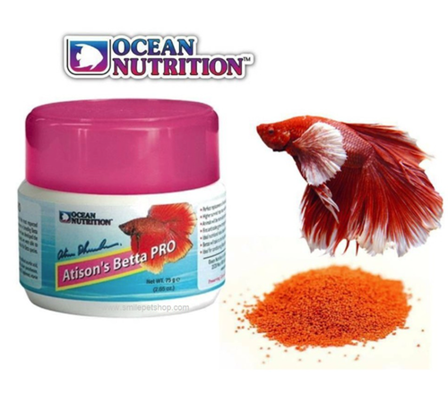 Premium Fish Food Pellets Ocean Nutrition Atison's Betta Pro ฺ Pink Bottle 75 g - Picture 6 of 7