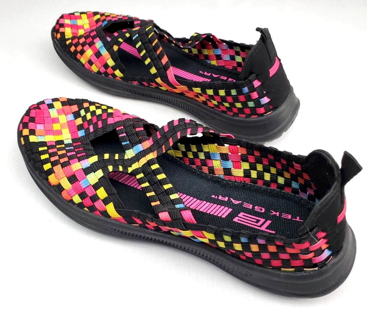 Tek Gear Walking Shoes Lightweight Woven Comfort Size 7 Women