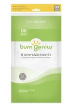 NEW Bumgenius Cloth Diaper Inserts Set of 6 One Size Baby 8-35 Lbs