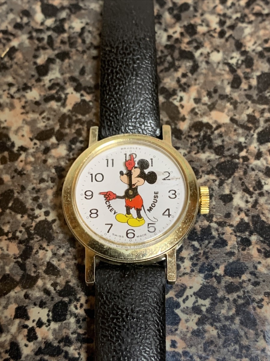Vintage Bradley Mickey Mouse Swiss Watch Rare 023 Non