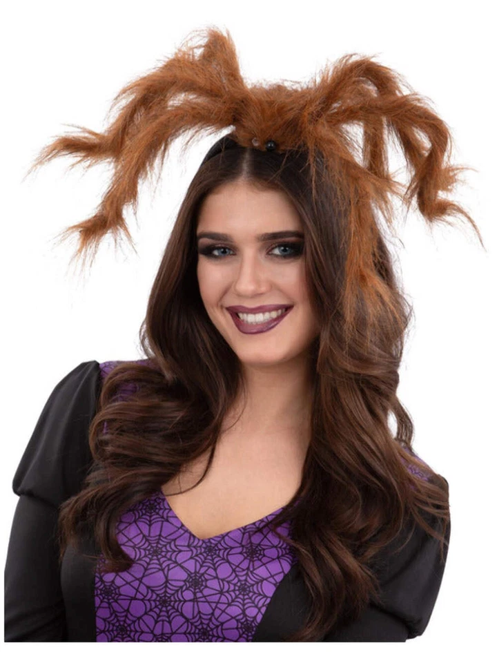 Haarig Tarantula Spinne Stirnband Damen Brown Halloween Zubehör Stütze - Bild 1 von 1