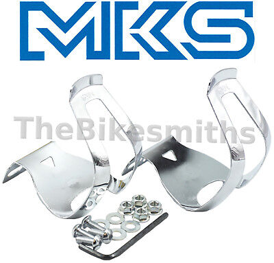 MKS Half Mini Steel Toe Clips Classic Chrome Japan Made Pedal Clip Fixed Gear for sale online