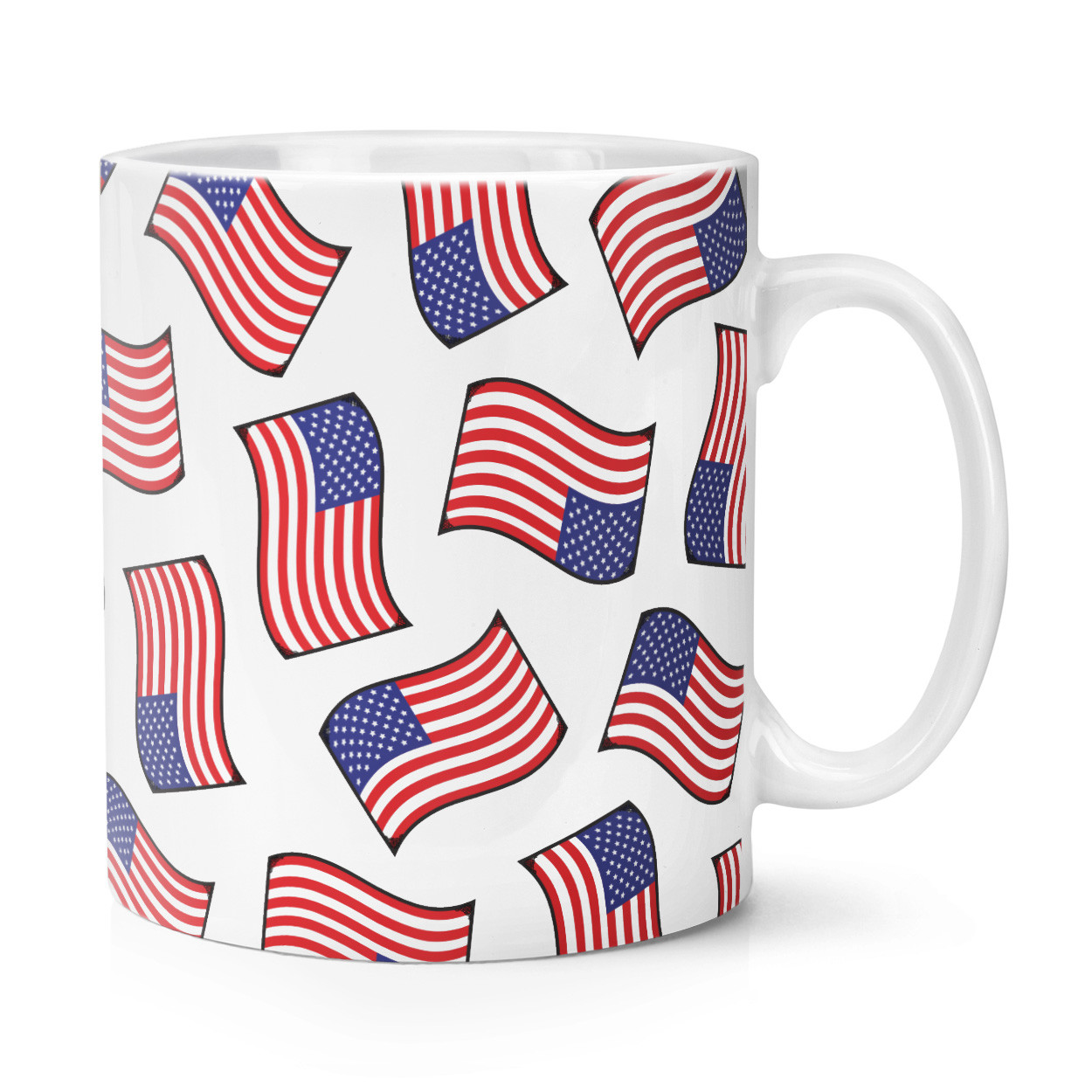 Flag USA Pattern 10oz Mug Cup - Funny America Stars And Stripes