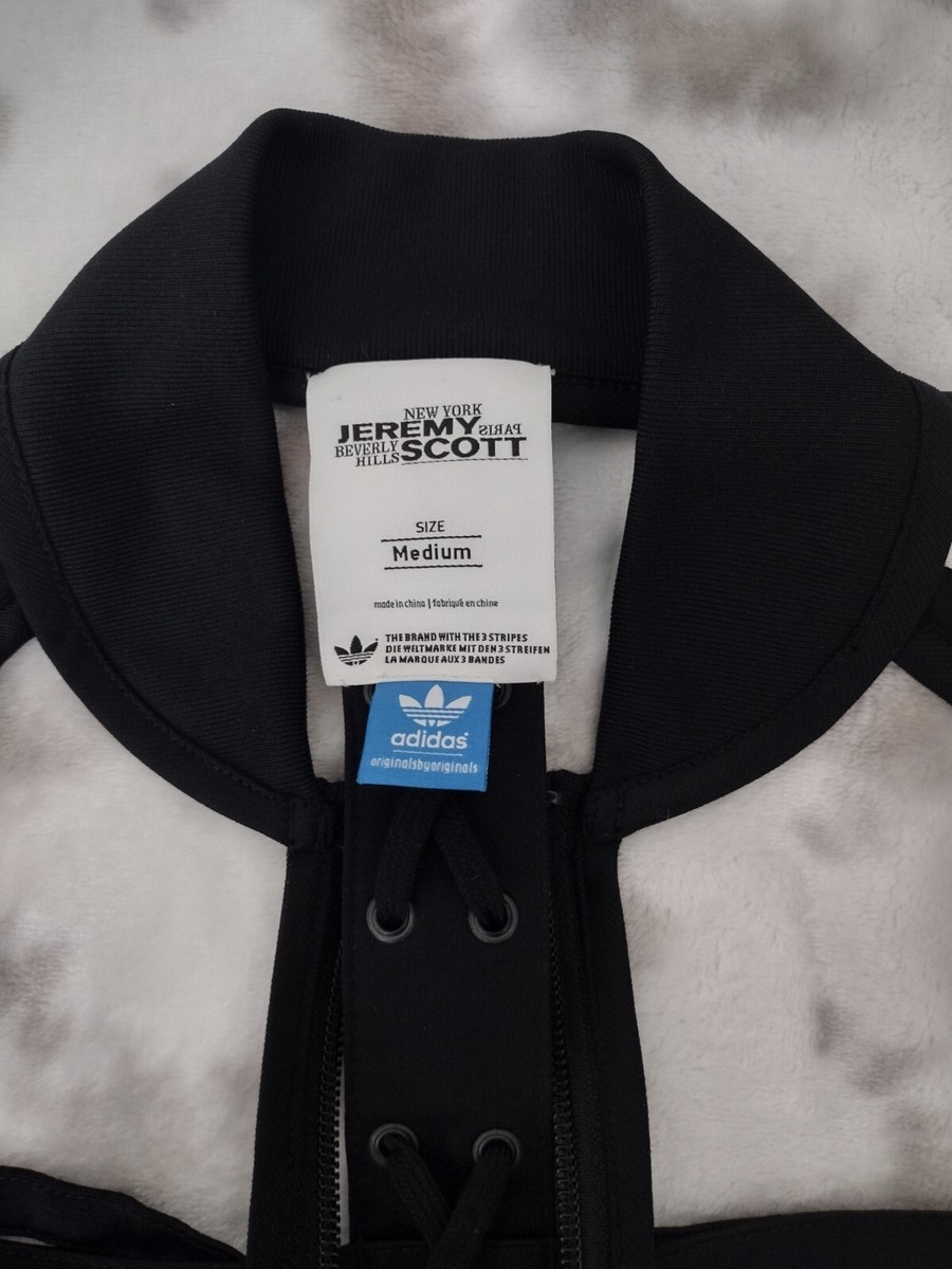Rare Black 'Chain Cage' track jacket by Jeremy Scott Adidas Rare Black 'Chain Cage' track jacket by Jeremy Scott Adidas