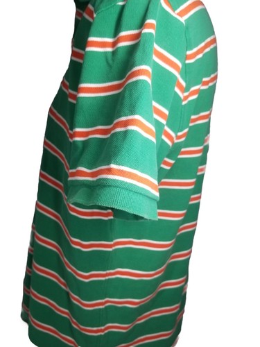 VTG Polo Jeans Company Ralph Lauren Polo Shirt Mens XL Orange & Green Striped - Picture 7 of 9