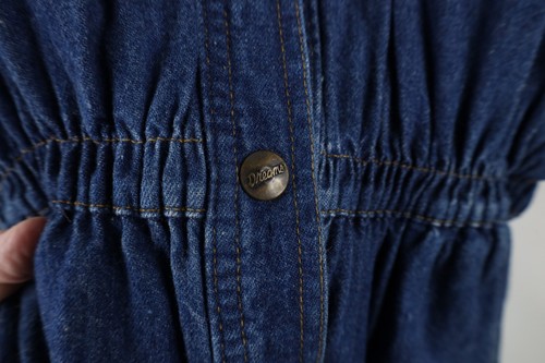 Vintage 70s 80s Streetwear Womens Large Distressed Denim Jean Romper Jumpsuit - Picture 7 of 20