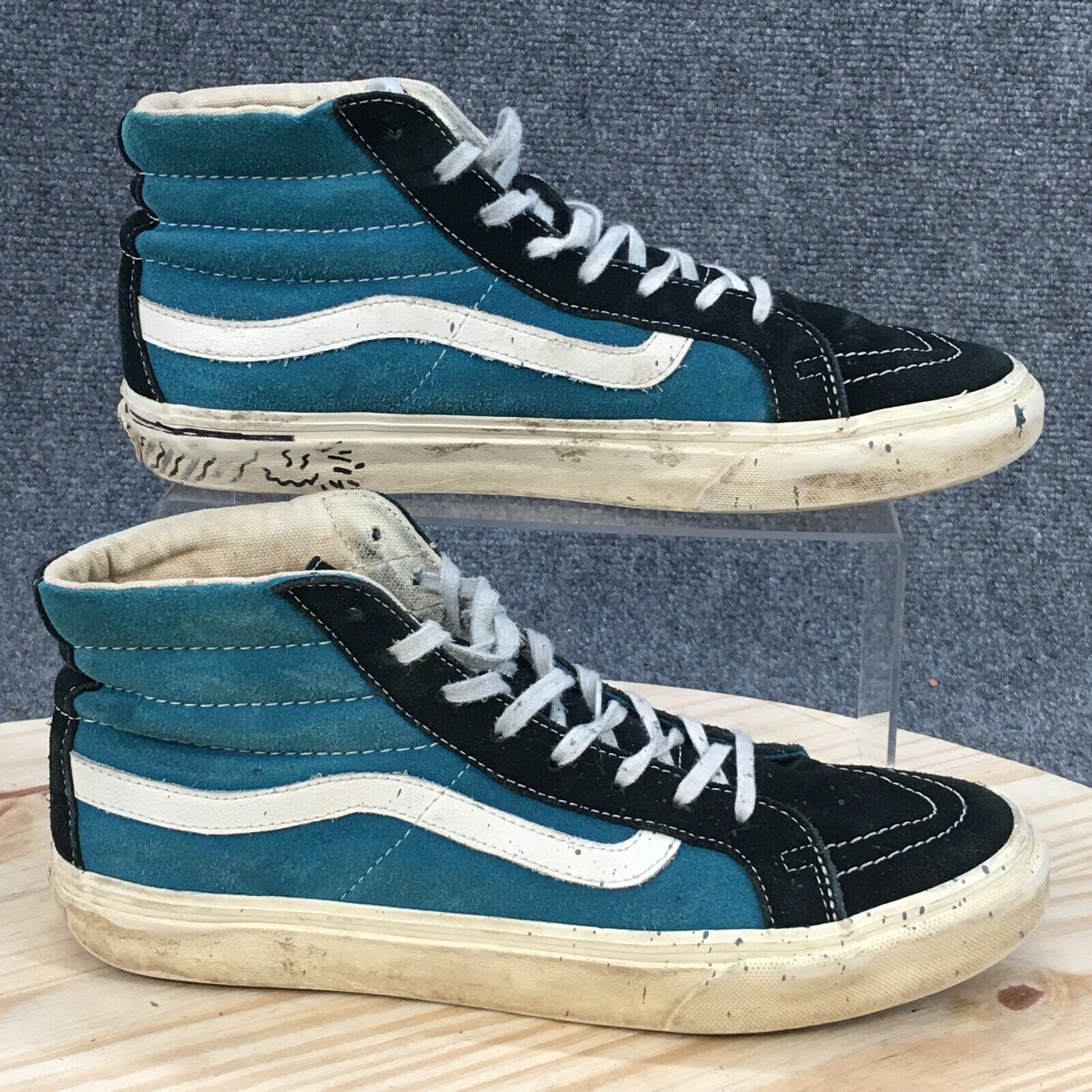 VANS Shoes Mens 7 Vault OG Sk8-Hi LX Skater Sneakers Blue Suede High Top  Casual