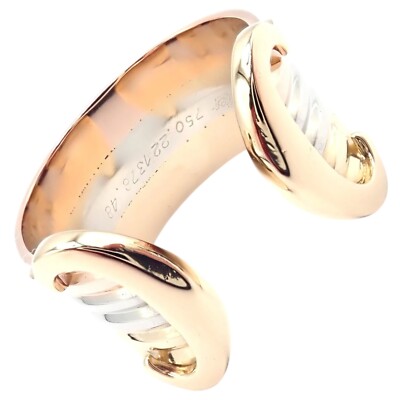 Original! Cartier 18k Tri-Color Gold Double C Bandring Größe 4,5