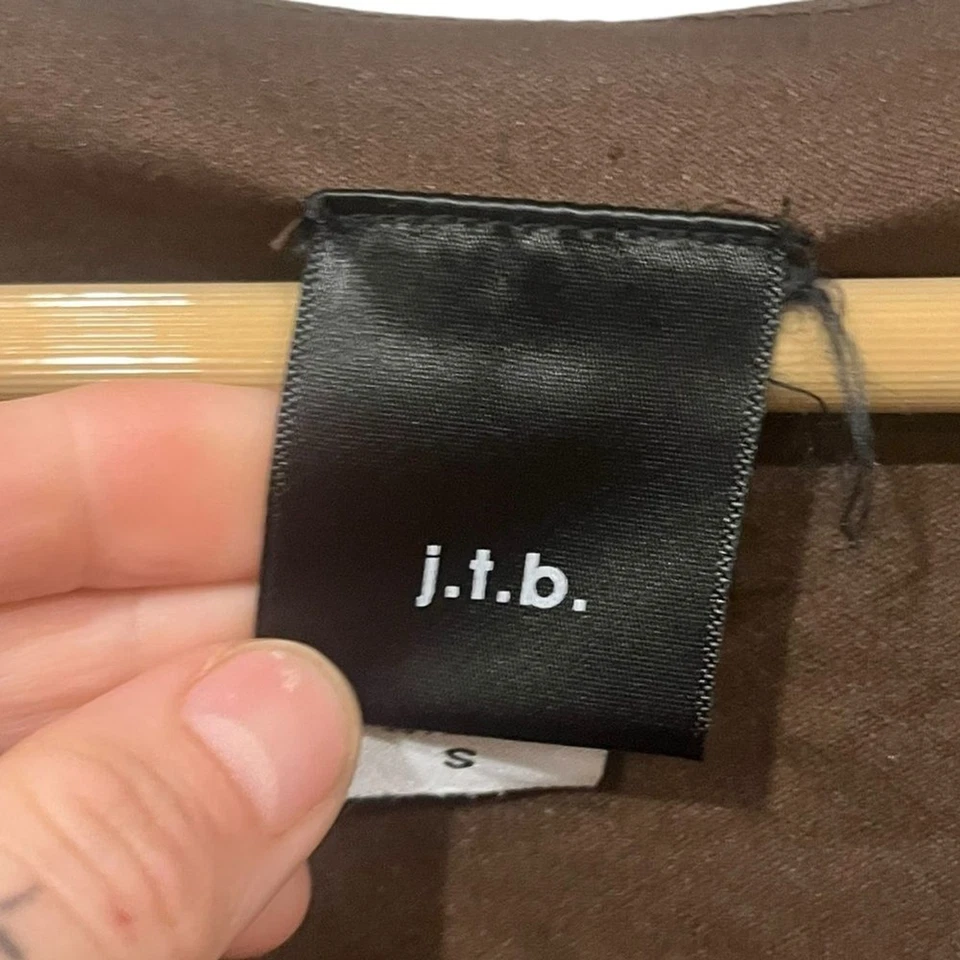 Blusa J.T.B Pequeña Muñeca Bebé Y2K Marrón y Naranja Mujer Imitación Envoltura Vintage Foto 3 de 4