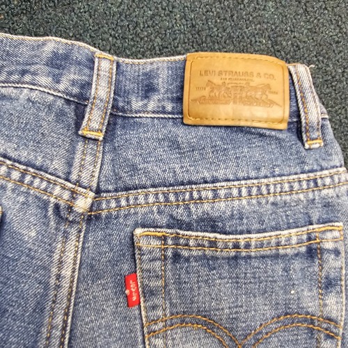 Levi's 569 Jeans Youth Sz 7 Loose Straight Slim Denim Adjustable Waist Blue V1b - Picture 3 of 11
