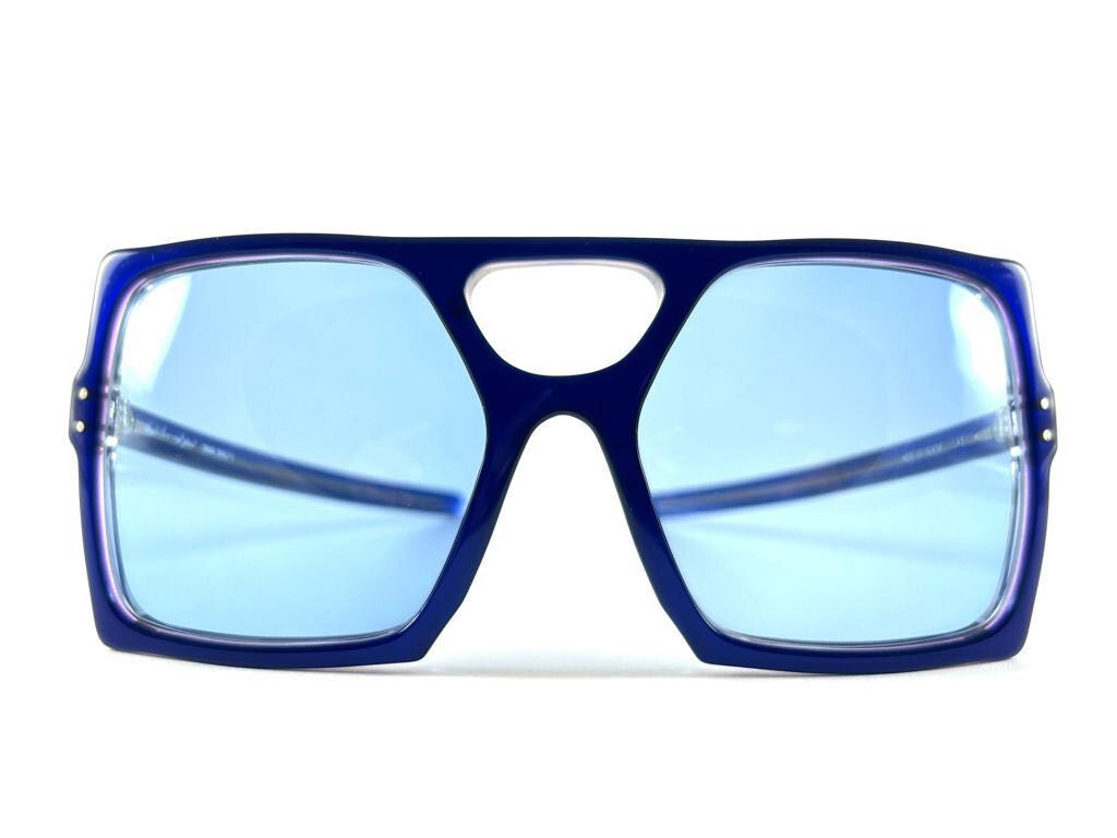 NEW VINTAGE ANGLO AMERICAN EYEWEAR COBALT BLUE MOD 101 BOBBY  display picture 1