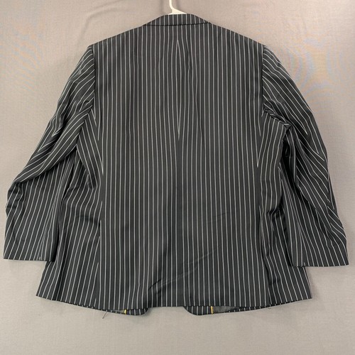 Traje de 3 piezas P&L para hombre 54L negro blanco rayas superior 150s tela de alta tecnología - Imagen 11 de 23