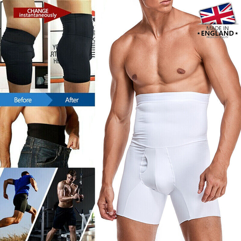 Men's High Waist Compression Boxer Briefs Slimming Tummy Control Underwear
