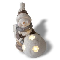 Weihnachtsdeko Schneemann Mit Led Beleuchteter Schneekugel, Leuchtfigur FüR Weih