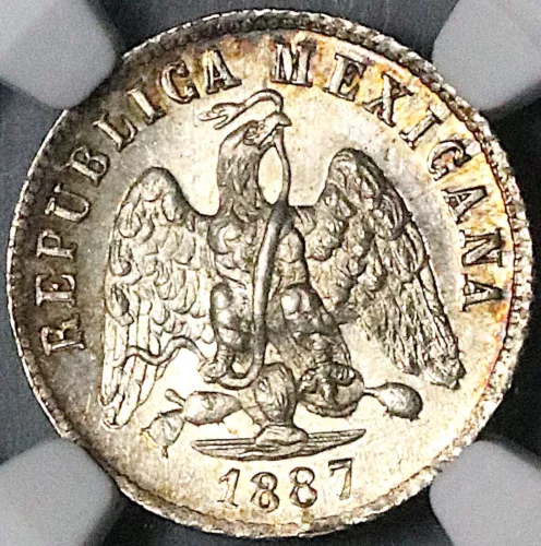 1887-Mo NGC MS 65 Mexico 10 Centavos Gem Silver Coin POP 2/0 (25032701C)