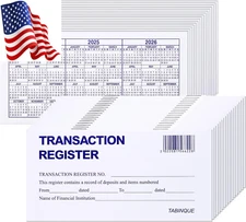 24 PCS Check Registers for Personal Checkbook, Easy to Read Checkbook Register