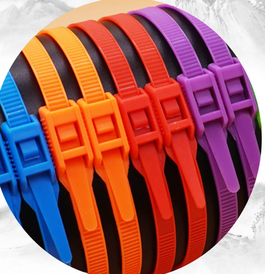 Coloridas bridas de cable de nailon con cierre de doble bloqueo ancho 7,6 mm longitud 350 mm Foto 2 de 3