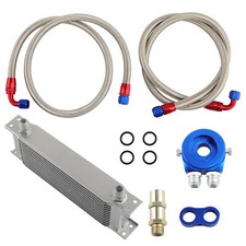 Universal 13 Row An-10AN Engine Transmission Oil Cooler Kit + Relocation Kit