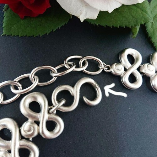 GIVENCHY Necklace AUTH Vintage Rare SilverPendant choker Logo G Circle L52cm F/S - Picture 5 of 13