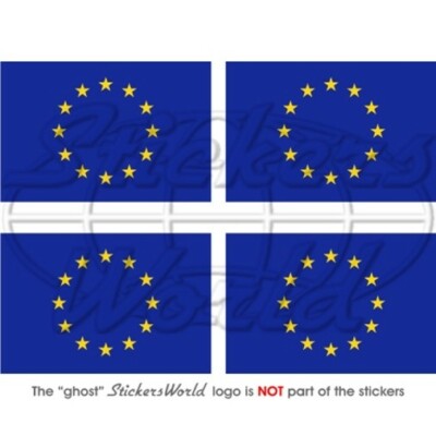 Lot De 4 Stickers Vinyle Brillant 50mm Union Européenne - Écosse, Forme Carte