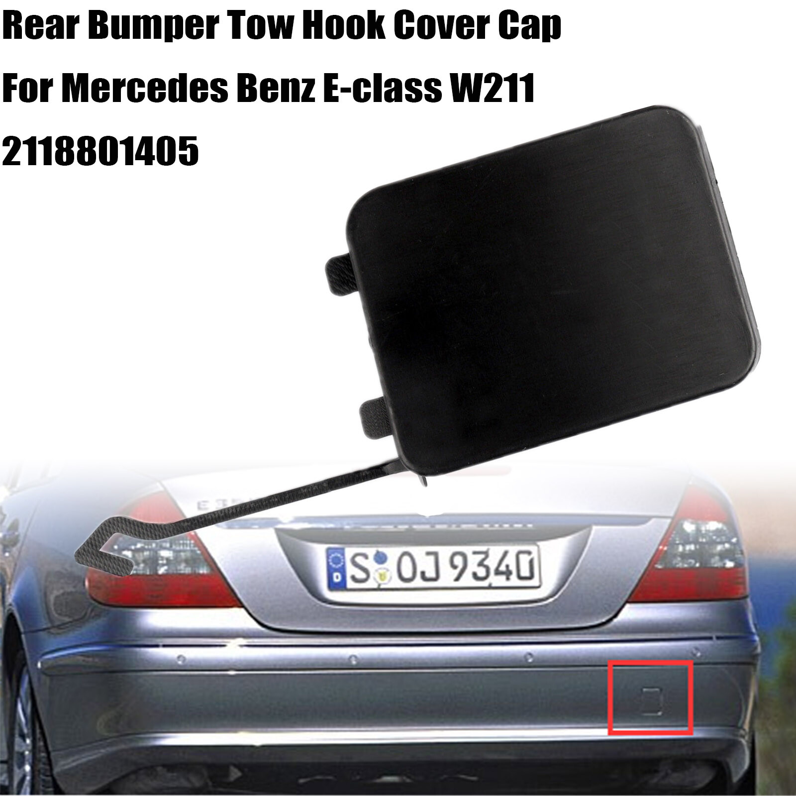 Rear Bumper Tow Hook Cover Cap Fits Mercedes Benz Eclass W211 E350