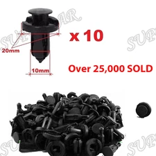10X 10mm Bumper Clips Auto Car Hole Plastic Rivets Fastener Fender Push Pin NEW