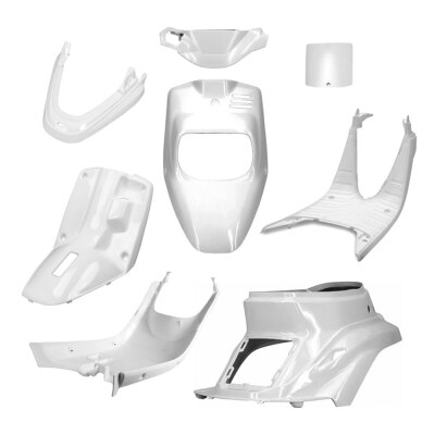 Kit Carénage 8 Pièces Blanc Brillant Pour MBK 50 Booster Naked 2003 - Neuf BRIXIAMOTO - Compatible Ref. Originales