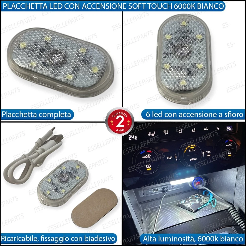 PLACCHETTA A LED PORTAOGGETTI PER DAIHATSU CUORE VI 6000K BIANCO - Immagine 2 di 4