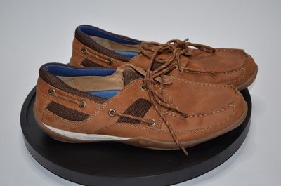 Johnson And Murphy Men s Brown Leather Boat Shoes 8.5M Memory Foam Vibram