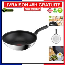 Wok Tefal Comfort Max 28 cm - Induction, Antiadhésif, Acier Inoxydable