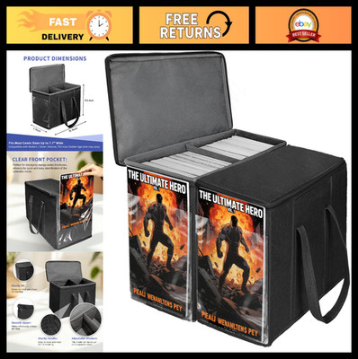 2 Pack Comic Book Storage Boxes, Heavy Duty Organizer with Adjustable Divider, C