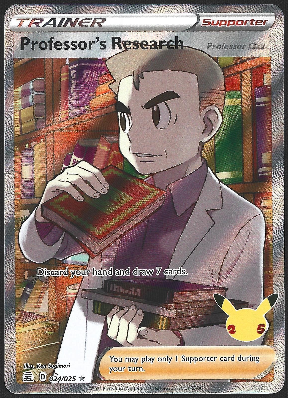 Professor's Research (Professor Oak) 024/025 Celebrations Pokemon Holo NM