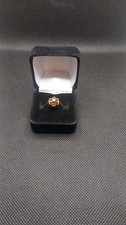 Vintage British 9 Carat Gold Ring with Diamond and Garnet Stone