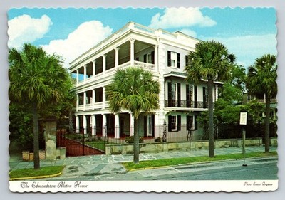 Vintage Edmondston-Alston House Charleston SC Photochrome Postcard