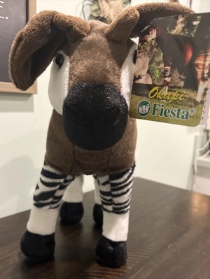 Okapi 15  X10  plush stuffed animal forest giraffe by fiesta new with tags