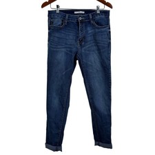 Kancan Mid Rise Skinny Stretch Whiskered Faded Blue Wash Jeans Size 29